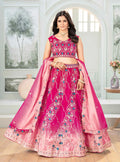 Pink Lehenga With Sequins Embroidery Work