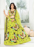 Neon Multi Thread Sequins Embroidery Work Lehenga Choli