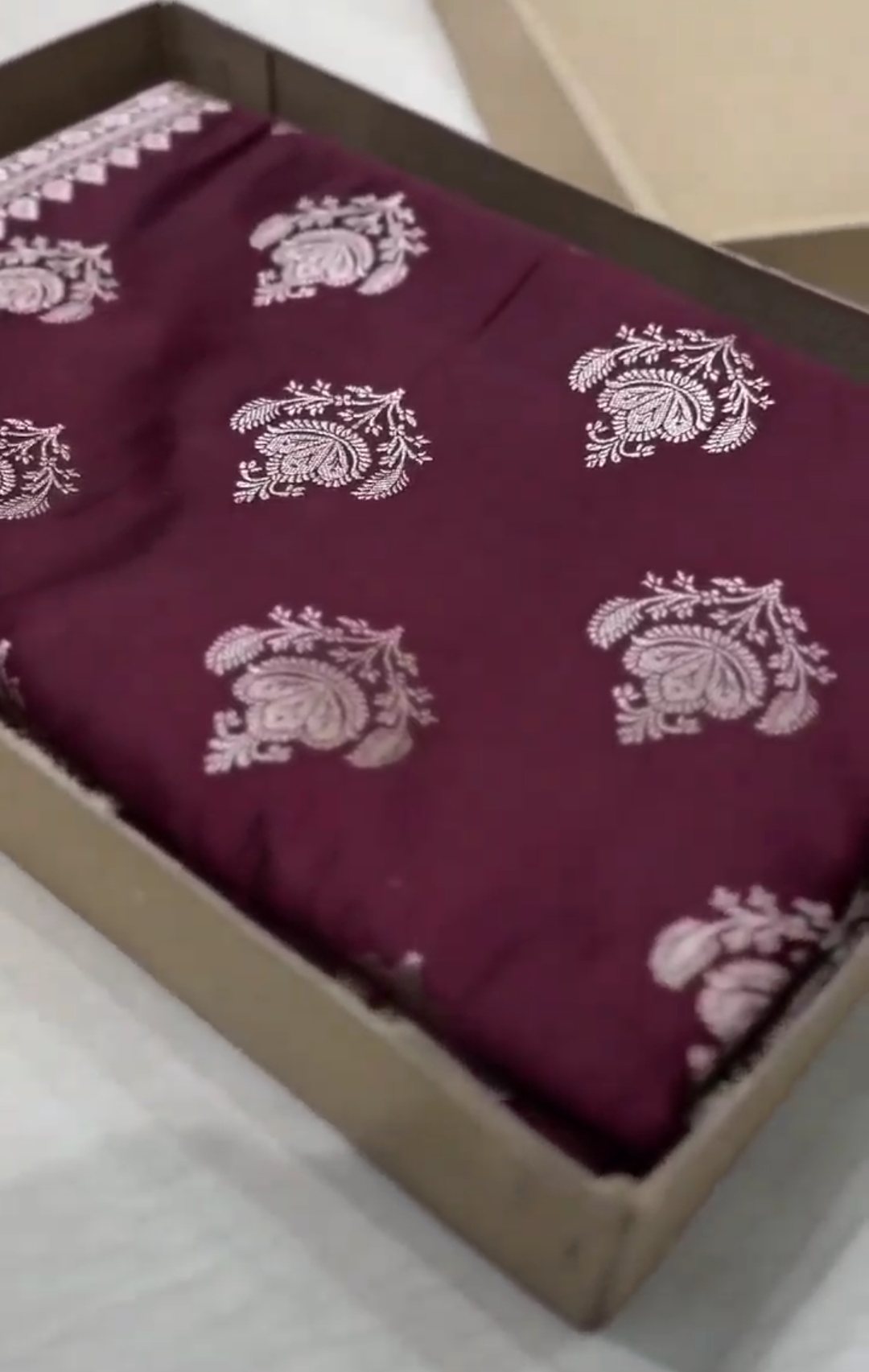 Maroon Banarasi Mashru Soft Silk Saree