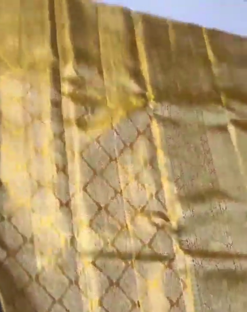 Gold Kanchipuram Handloom Tissue Brocade Silk Saree