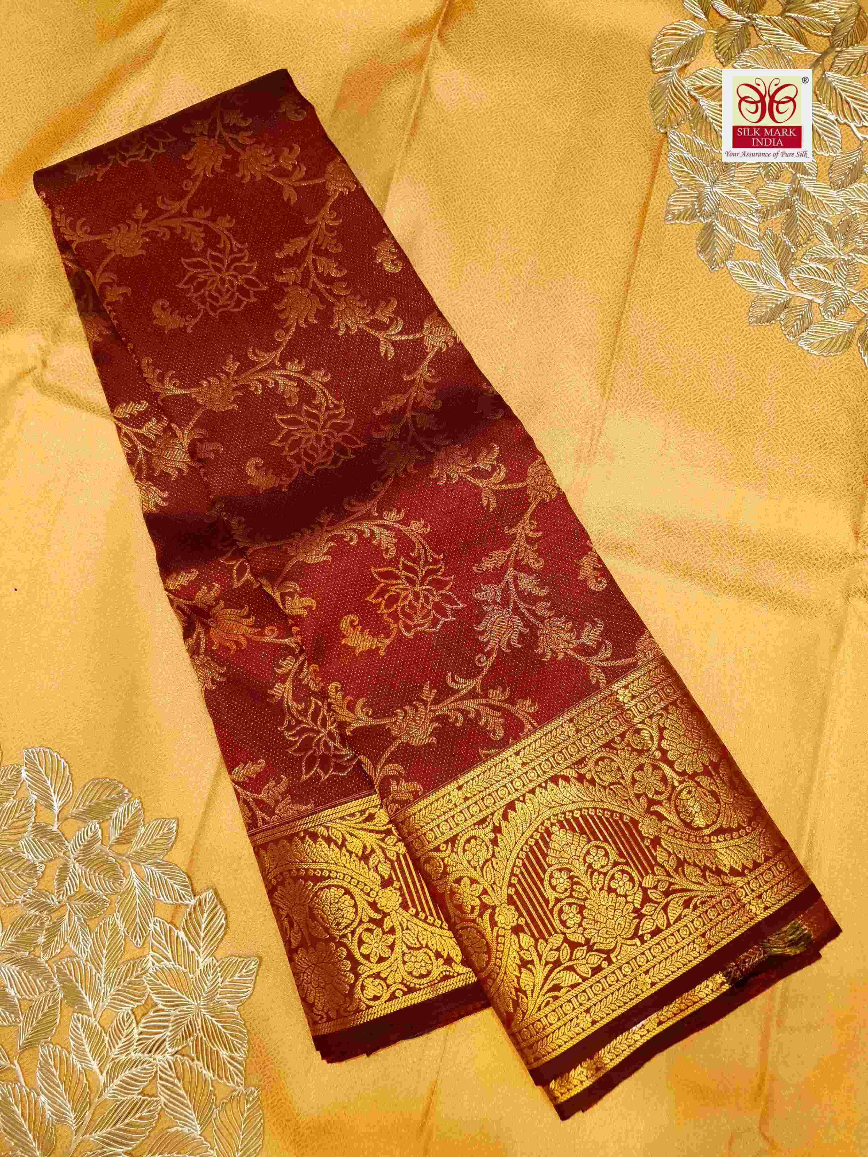 Maroon Kanchipuram Handloom 2G Gold Pattu Silk Saree