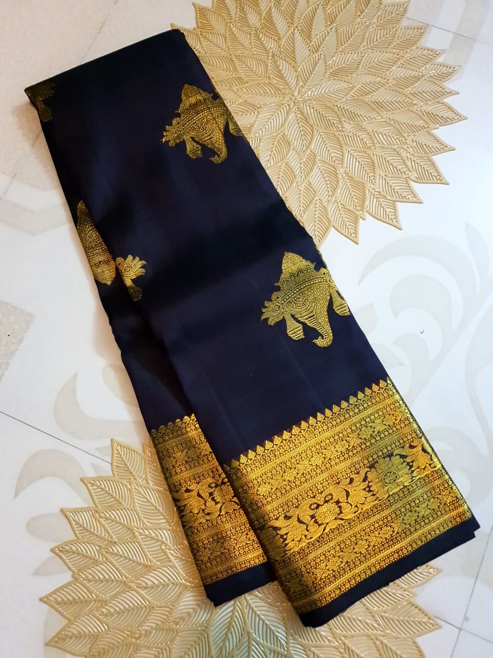 Darkest Purple Kanchipuram Handloom 2G Gold Pattu Silk Saree
