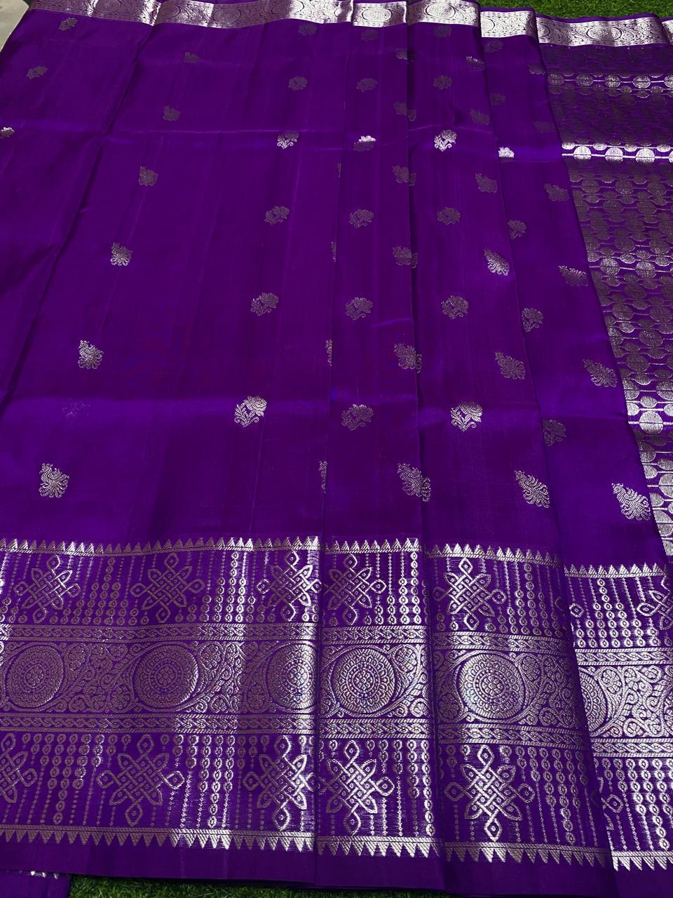 Purple Venkatagiri Handloom Pattu Silk Saree