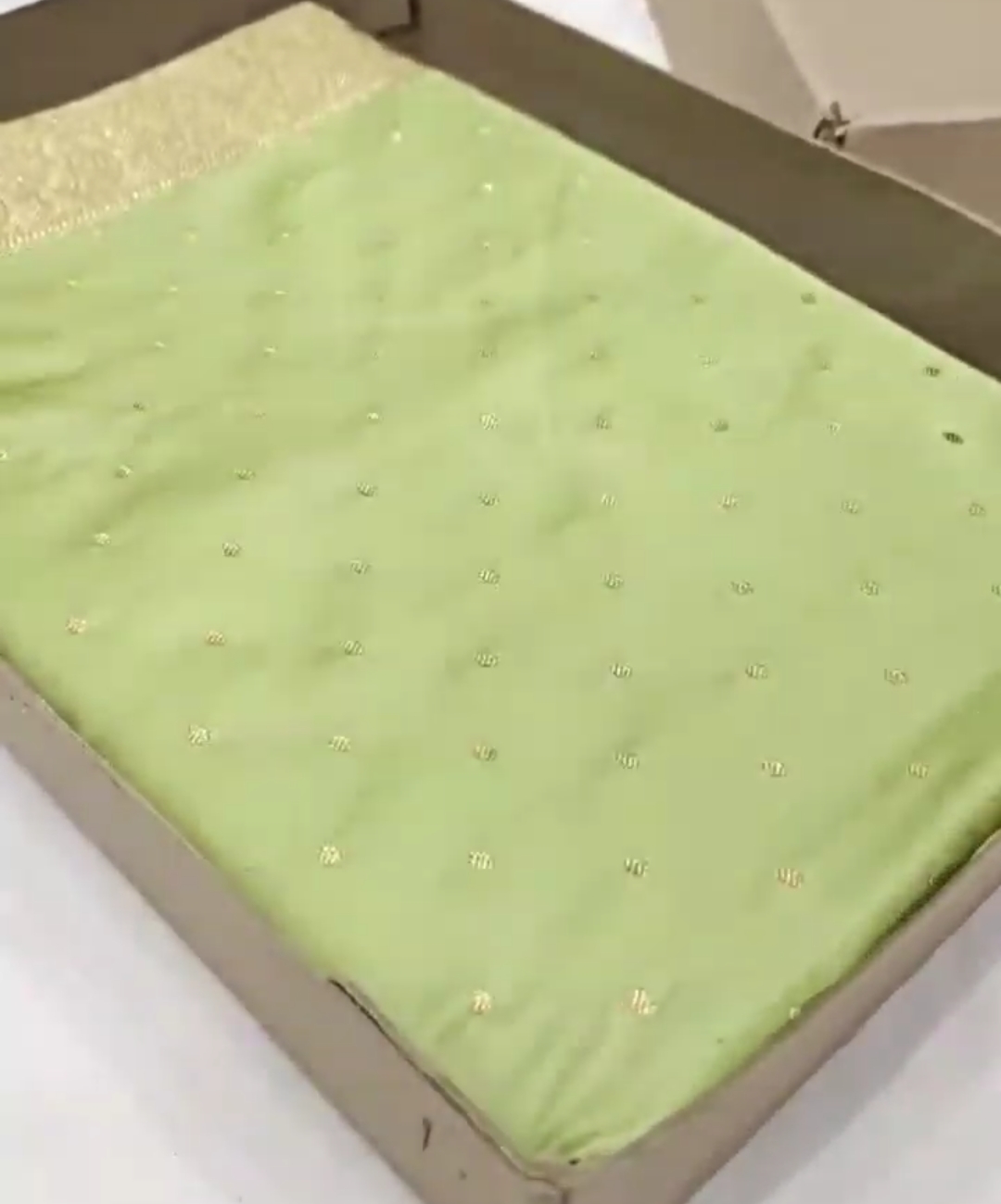 Pastel Green Banarasi Mashru Soft Silk Saree