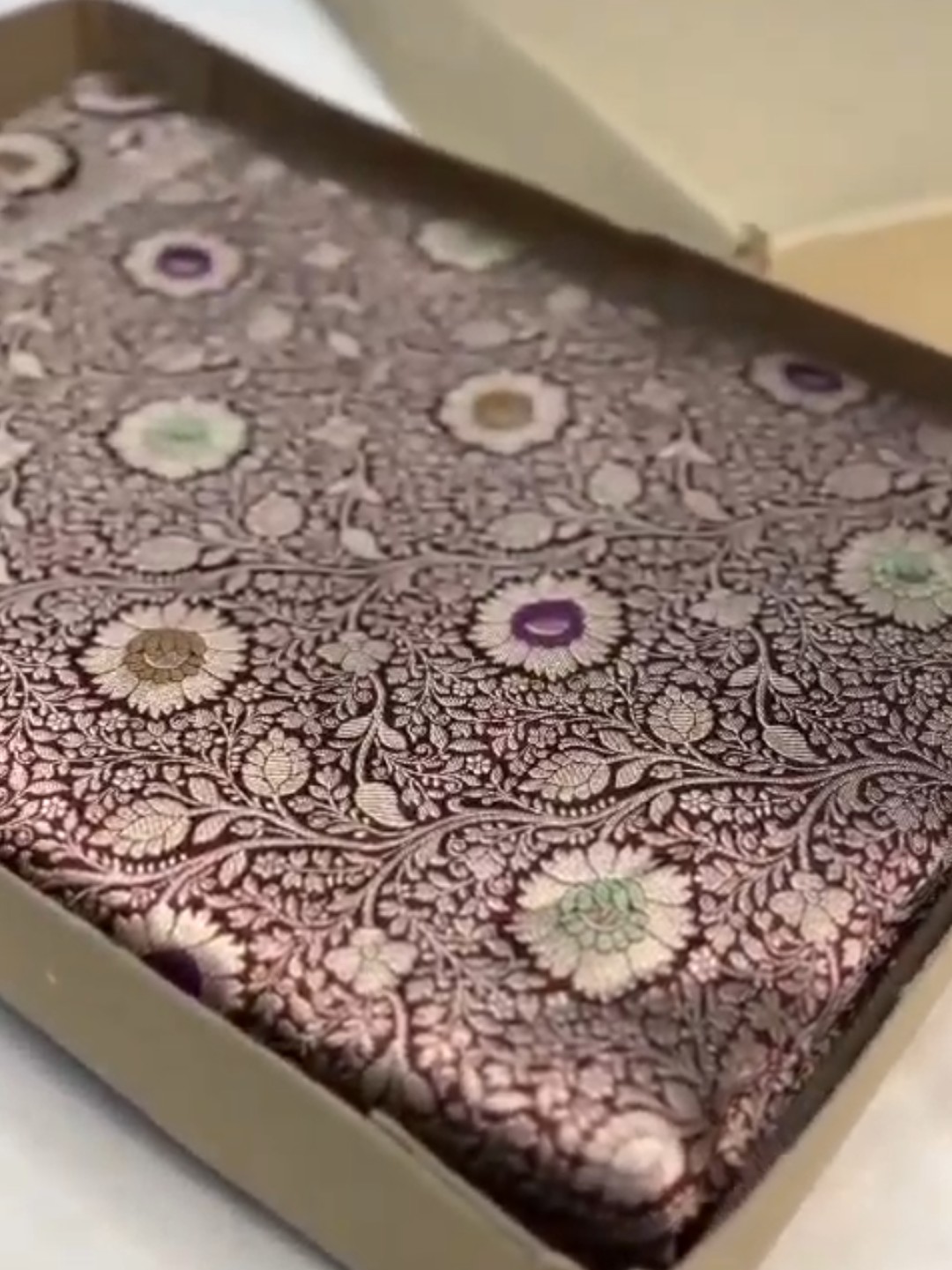 Wine Banarasi Handloom Katan Silk Meenakari Saree