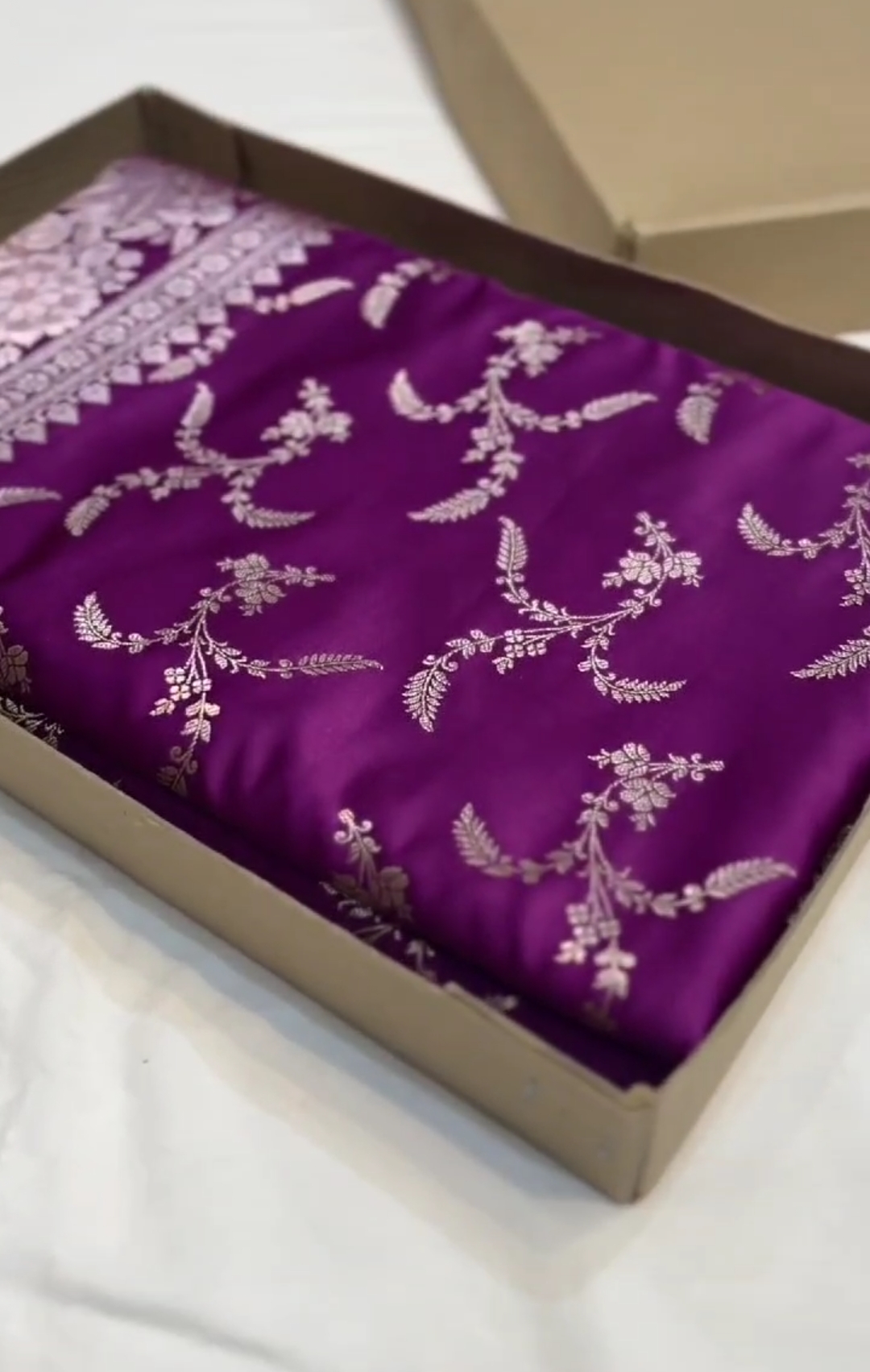 Dual Tone Purple Banarasi Mashru Soft Silk Saree