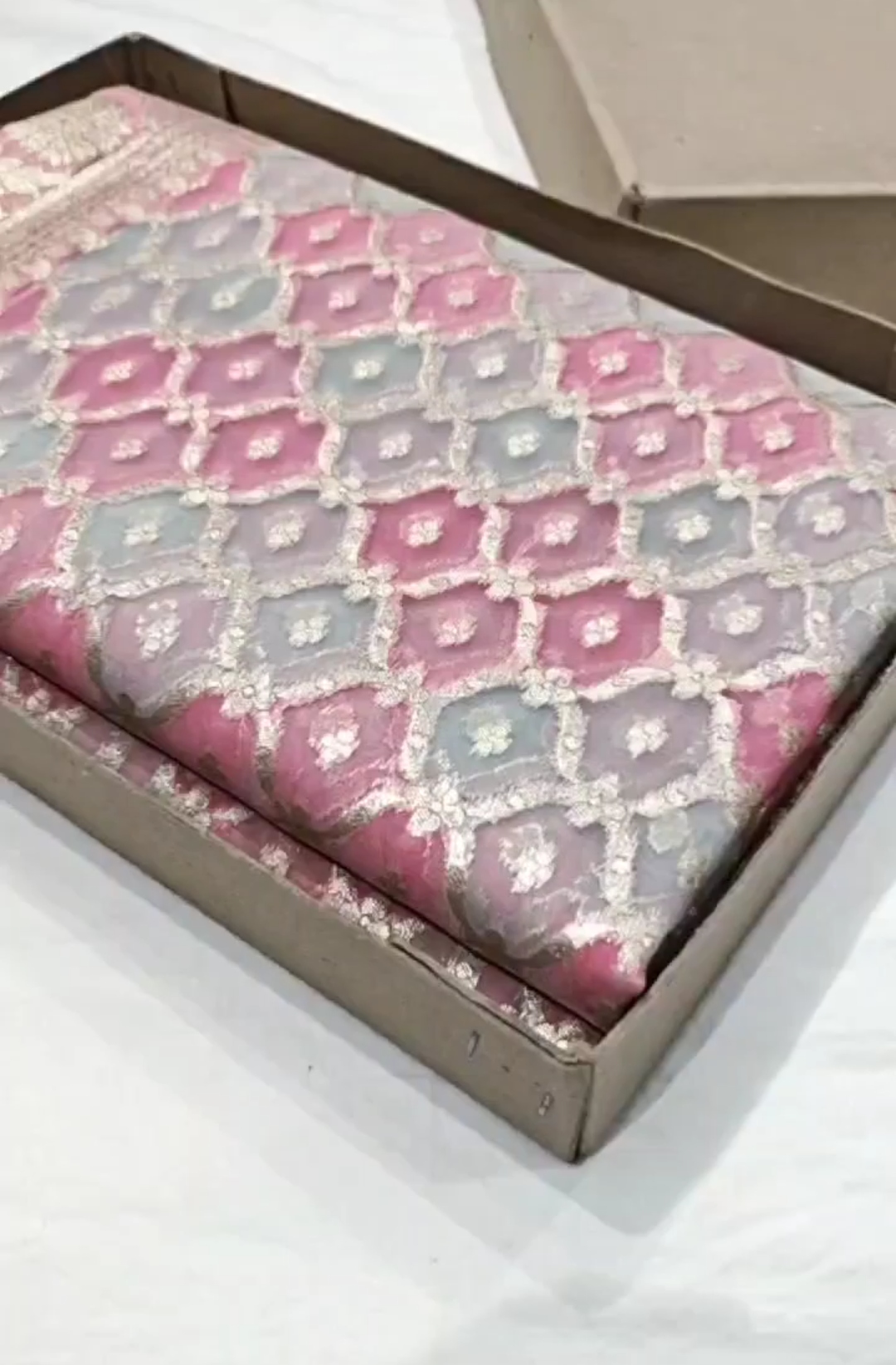 Pink Banarasi Handloom Rangkat Kora Tissue Silk Saree