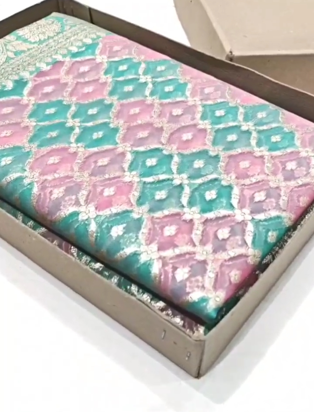 Turquoise Banarasi Handloom Rangkat Kora Tissue Silk Saree