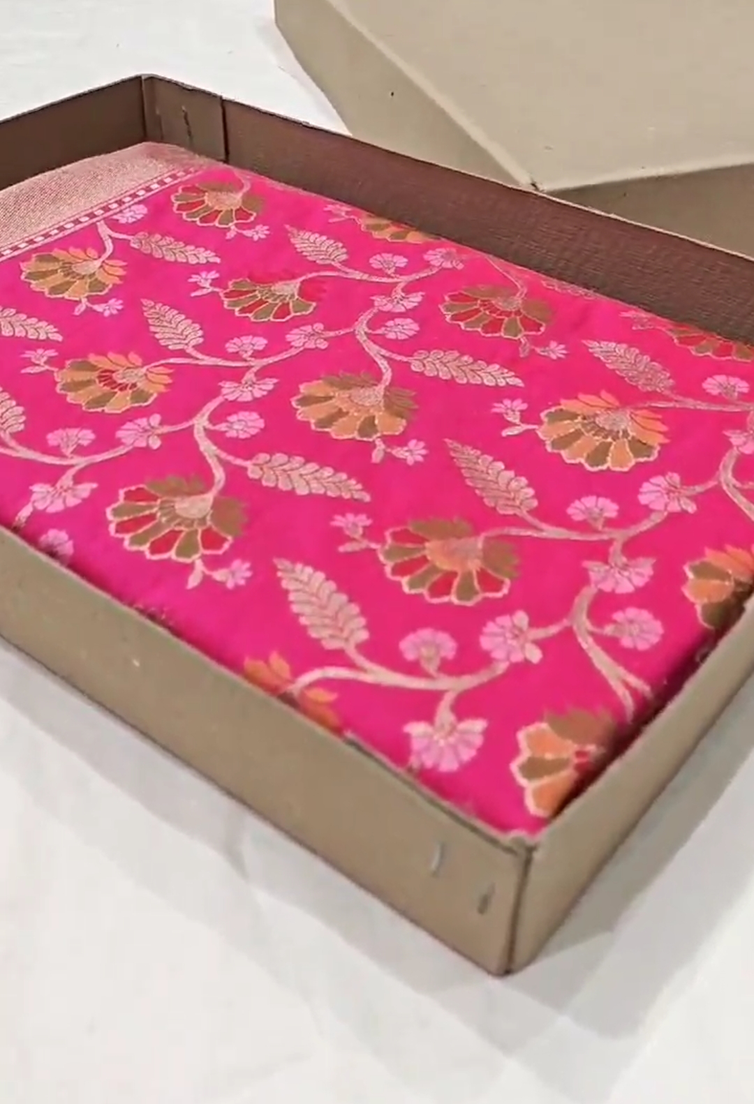 Pink Banarasi Soft Katan Silk Tilfi Meenakari Saree