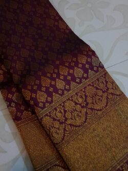 Maroon Kanchipuram/ Kanjivaram Pure Handloom Pure 2 Gram Gold Zari Bridal Silk Saree