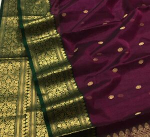 Chanderi Pure Handloom Katan Silk Saree All over Gold zari buttas jaal in the body of the saree Nakshi borders on both sides in Gold zari Heavy pallu Saree includes unstitched blouse 100% Pure Chanderi Handloom Saree Exclusive Design Ready to ship