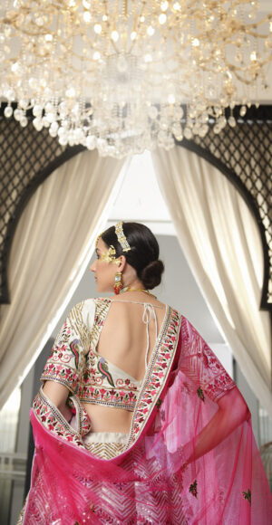 Pearl White Silk and Net Designer Bridal Lehenga Choli Set with Heavy Embroidery and Sequins Work