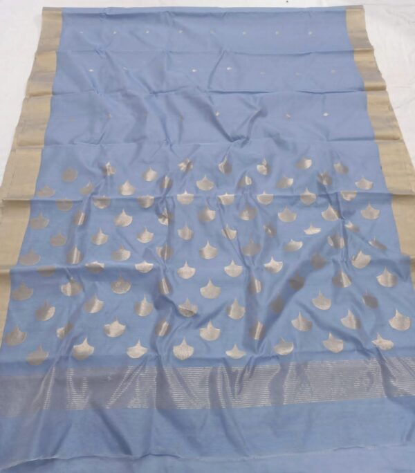 Chanderi Handloom Pure Cotton Silk Gold Zari Buttas and Gold Zari Borders Sarees