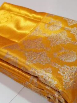 Silk Mark Certified Gold Kanchipuram/Kanjivaram Handloom Pure 2Gram Zari Bridal Tissue Silk Saree