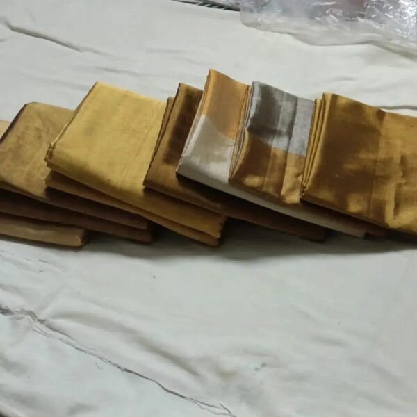 Gold & Silver Chanderi Handloom Tissue Silk Saree