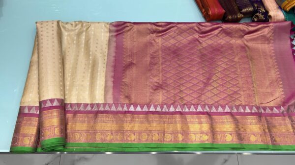 Gadwal Handloom Pure Pattu Silk Brocade Sarees with Kuttu Contrast Borders Silk Mark Certified