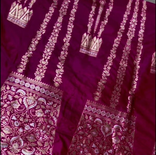 Rani Pink Banarasi Handloom Katan Silk Lehenga Choli Set