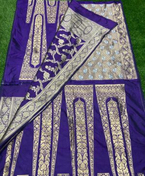 Royal Blue Banarasi Handloom Katan Silk Lehenga Choli Set
