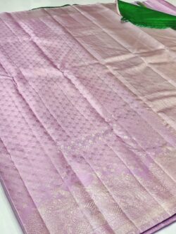 Lavender Kanjivaram Handloom Resham Meena Silk Saree