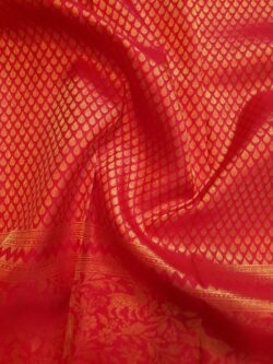 Red Kanchipuram Handloom 2G Zari Brocade Silk Saree