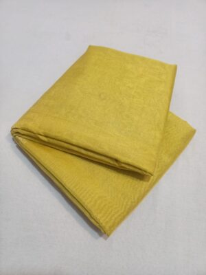 Lemon Chanderi Handloom Gold Zari Tissue Silk Saree