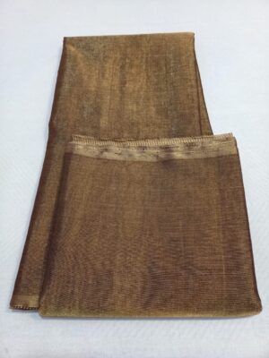 Copper Chanderi Handloom Gold Zari Tissue Silk Saree