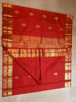 Red Kanjivaram Handloom Kalyana Pallakku Pattu Silk Saree