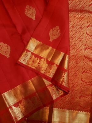 Red Kanjivaram Handloom Kalyana Pallakku Pattu Silk Saree