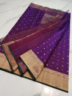 Dual Tone Purple Chanderi Handloom Katan Silk Saree