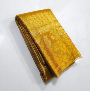 Gold Kanchipuram Handloom Gold & Silver Zari Silk Saree