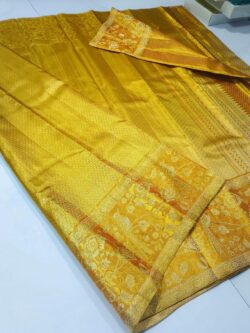 Gold Kanchipuram Handloom Gold & Silver Zari Silk Saree