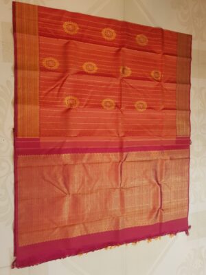 Orange Kanjivaram Handloom 2G Zari Pure Silk Saree