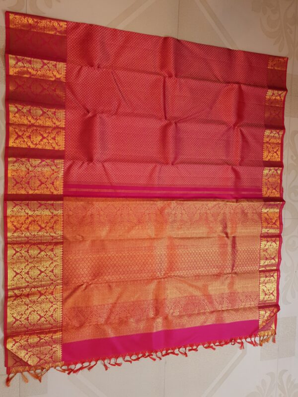 Rani Pink Kanjivaram Handloom 2 Gram Gold Zari Silk Saree