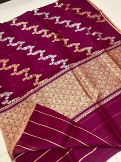 Banarasi Handloom Kora Organza Kaduwa Weaving Saree
