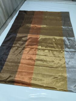 Gold, Silver, Copper & Brown Chanderi Handloom Tissue Silk Saree