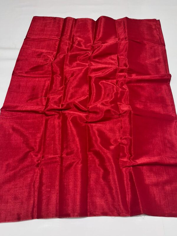 Red Metallic Chanderi Handloom Heavy Tissue Silk Saree