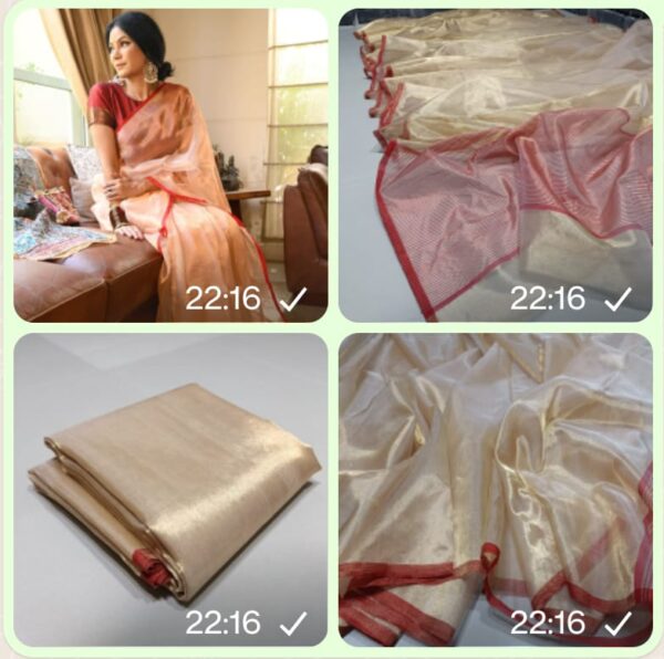 Chanderi Handloom Pure Silk with Zari Tissue Sarees