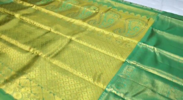 Green Kanjivaram Handloom Tissue Brocade Zari Warp Silk Saree