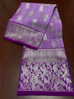 Dual Tone Lavender Venkatagiri Handloom Pattu Silk Saree