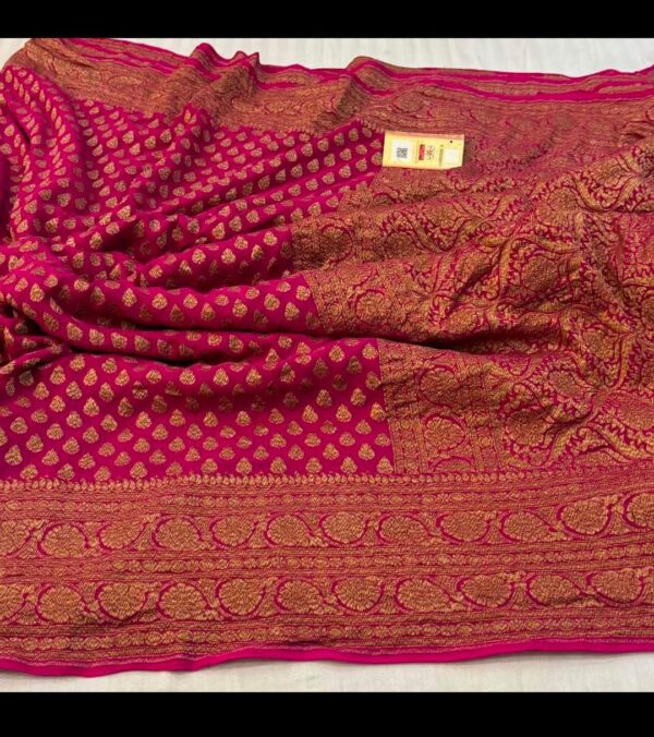 Banarasi Handloom Georgette Silk Antique Zari Sarees