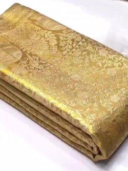 Gold Kanjivaram Handloom Meenakari Tissue Brocade Silk Saree