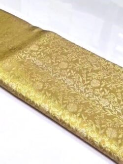 Gold Kanjivaram Handloom Meenakari Tissue Brocade Silk Saree