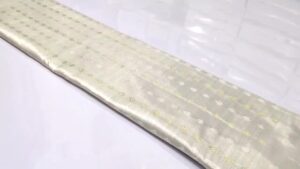 Pearl White Kanjivaram Handloom Pure Tissue Silk Saree