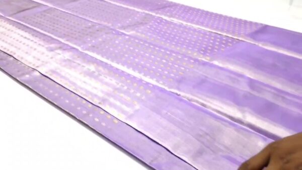Lavender Kanjivaram Handloom Pure Tissue Silk Saree