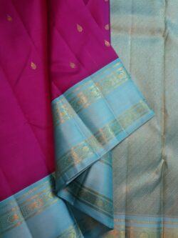 Deep Pink Kanjivaram Handloom 4 Gram Pure Zari Silk Saree