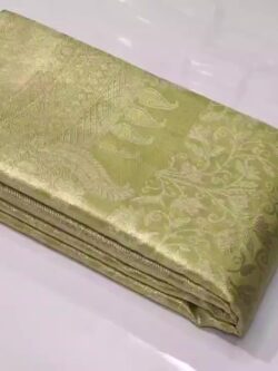 Gold Kanjivaram Handloom Floral Tissue Brocade Silk Saree