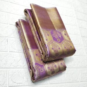 Lavender Kanjivaram Handloom Meenakari Tissue Brocade Silk Saree