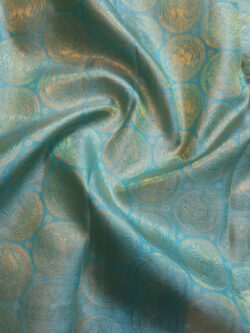 Pastel Turquoise Kanjivaram Handloom Gold Zari Silk Saree