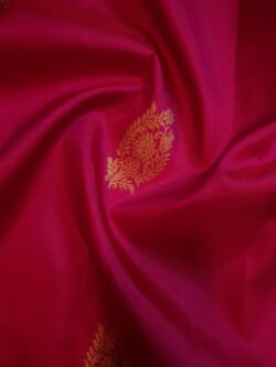 Hot Pink Kanjivaram Handloom 1G Gold Zari Silk Saree