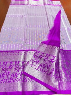 Lavender Venkatagiri Handloom Pattu Silk Lehanga Choli Set